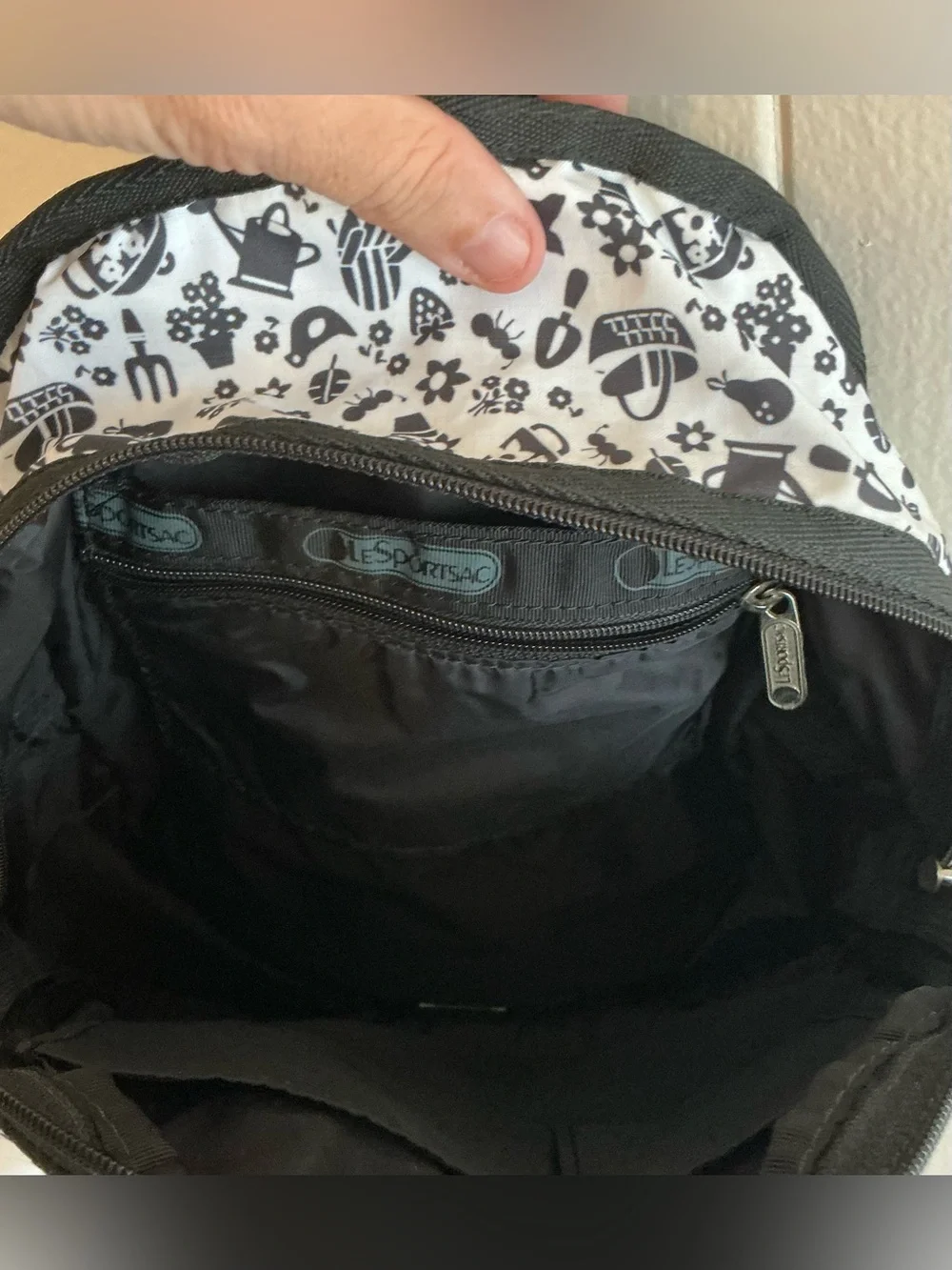 A rare LeSportsac nylon Garden Club Retired Print Mini Backpack Bag